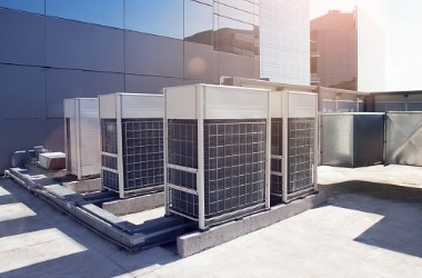 Commercial HVAC system on roof in Peoria IL